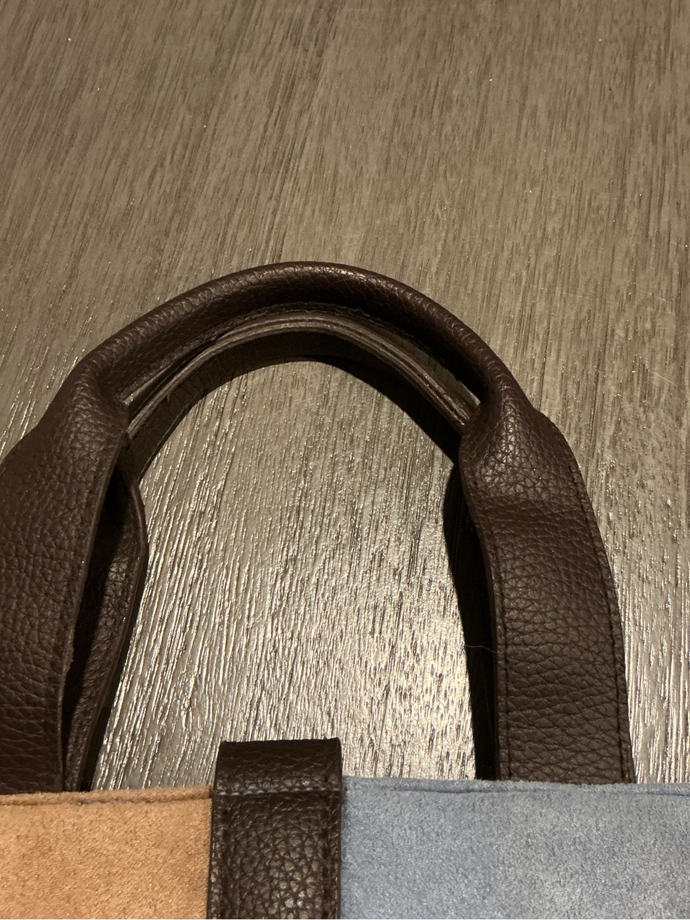 Vintage Estée Lauder Colorblock Suede Tote Bag - Picture 9 of 13